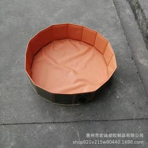 Pvc Pet <b>Pool</b> Circle 80*20Cm 120*30Cm 160*30Cm Foldable <b>Dog</b> Bathing Tub Red Blue Gray - Product Image 4