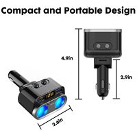 150W Charge Type C USB 3.0 Adaptateur de chargeur rapide Adaptateur allume-cigare pour voiture avec 2 prises Séparateur allume-cigare pour voiture