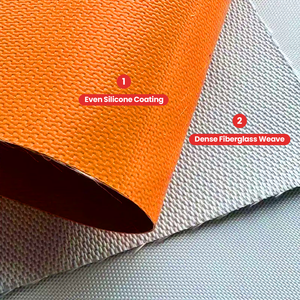 Tessuto in Fibra di Vetro Rivestito in Silicone su Entrambi i Lati, Twill, Senza Alcali, Resistente al Calore, per Rivestimenti di Pareti/Tetti - Product Image 2