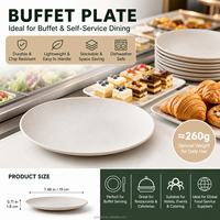 Assiette creuse plate orientale de luxe personnalisée en mélamine marbrée ivoire de 19 cm, non toxique, idéale pour le camping, les salades et les desserts