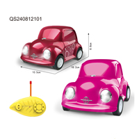 Mini voiture de course de dessin animé QS avec télécommande sans fil 4 canaux 27 MHz, lumières clignotantes, jouet pour enfants, cadeau