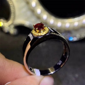 Sgarit Đá Quý Đồ Trang Sức Nhà Máy Bán Buôn Sang Trọng 18K Vàng Nam Phi Bất Kim Cương 0.5ct Tự Nhiên Chim Bồ Câu Máu Đỏ Ruby Nhẫn - Product Image 4