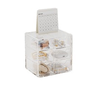 Boîte de rangement de bureau moderne et simple en polystyrène (PS) à six compartiments, transparente, type tiroir, organiseur pour étudiants