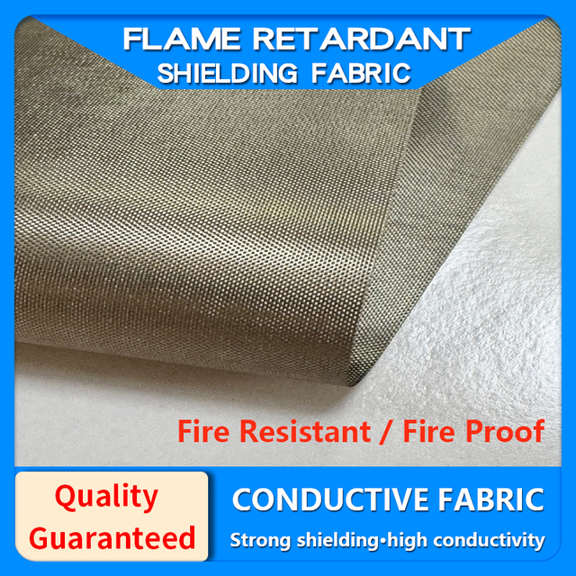 Flame Retardant Conductive Fabric Fiberglass Glass Fiber EMI RFID Shielding Fabric Anti-Radiation Signal Blocking Cloth