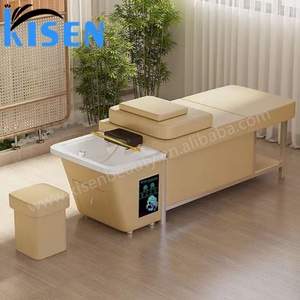 Kisen New Style Hair Salon Dedicated Shampoo <b>Bed</b> Without Pipes Hair Salon Reclining Punch <b>Bed</b> with 90L Water tank and Heater - Product Image 1