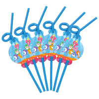Décoration de fête d'anniversaire sur le thème de la licorne, pailles en papier et en plastique