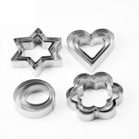 Roestvrijstalen Ster Rond Biscuit Hart Sandwich Snijders Bloem Koekjesgereedschap Voor Kerst Cookie Cutters Set