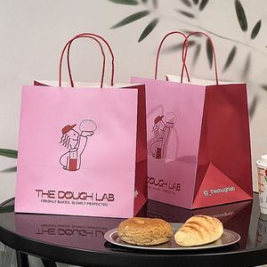 Customized Logo Disposable Greaseproof Packaging for Food White <b>Paper</b> Sandwich Bread Dessert Baking Bag with Lamination Printing - Product Image 1