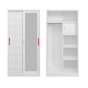 Design semplice moderno bianco 2 porte scorrevoli in acciaio camera da letto bambino in metallo armadio in acciaio <span class=keywords><strong>armadietto</strong></span> per Hotel e magazzino uso - Product Image 5