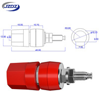 Bloc de bornes JZDZ avec prise banane 4 mm pour montage sur panneau, prise banane pour haut-parleur, pour audio 30Vac-60Vdc/Max.24A J.50011
