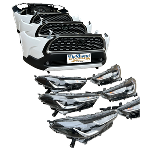 Offre à durée limitée pour le kit carrosserie <span class=keywords><strong>Toyota</strong></span> Corolla Cross, pare-chocs avant, radiateur, grilles, phares LED, garde-boue, pare-brise, protections de garde-boue. - Product Image 3