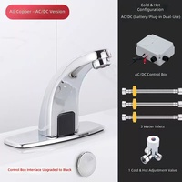 Robinet de lavabo à induction mains libres en laiton nickelé avec capteur automatique – Vente en gros pour salles de bain commerciales, support personnalisé