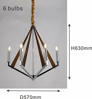 Lustres à bougies chromées classiques Luminaire de plafond à 6 lumières Lustre de ferme E14 Ampoule Lampes suspendues industrielles rustiques