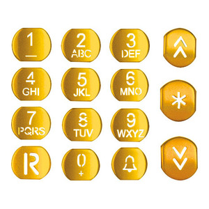 Gold Alphanumeric Keypad <b>Keys</b> 7.5 In Length 1.5 In Height For Industrial HMI <b>Panels</b> - Product Image 1