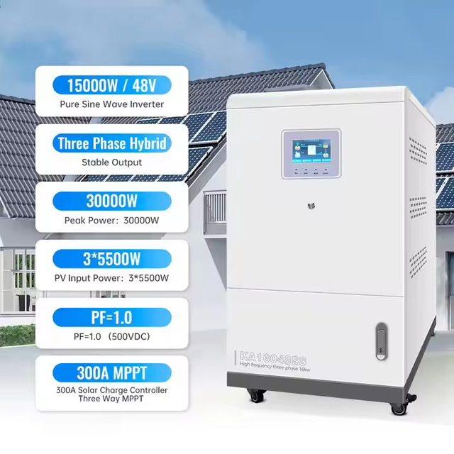 OEM Power off Grid Inverter Dc 48v to Ac 380v 15000w Hybrid Inverter Three Phase Inverter for Home