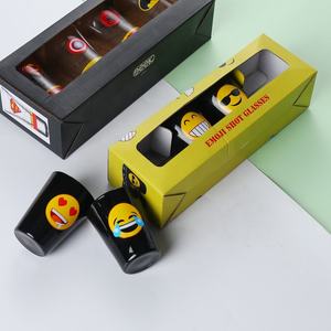 高品質 Xinye ブランド カスタマイズされたロゴ クリスタル磁器メラミン 1.5 オンス (65ml) ブラック ショット グラス セット パーティー用 - Product Image 5