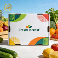 Boîtes d'emballage pour fruits portables imprimées en couleur personnalisées, boîtes cadeaux pour supermarchés, magasins de fruits, carton blanc, papier kraft