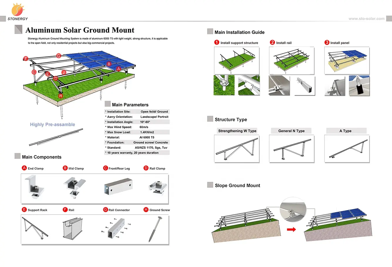 Ground Mount Panel Surya Penyimpanan Energi Surya Panel Surya Mounting Struktur Pendukung Pv Sistem Tanah Mounting Bracket Kit