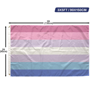 Bandera del Orgullo LGBTQ, Impresión a una Cara, 3x5 pies (90x150 cm), Bandera del Orgullo Bigender de 7 Franjas - Product Image 1