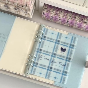 Carpeta de archivos encuadernada con <span class=keywords><strong>6</strong></span> anillos <span class=keywords><strong>A5</strong></span> de estilo de marca sofisticado, tarjetero, cubierta de tela de hojas sueltas, carpeta de presupuesto <span class=keywords><strong>A5</strong></span> de cuero Pu con <span class=keywords><strong>6</strong></span> anillos - Product Image 4