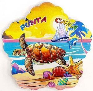 2025 New Product Ideas PUNTA CANA Beach-Themed Ceramic <b>Trivet</b> & Cup Coaster Ocean Animal Flamingo Turtle Patterned Mats & Pads - Product Image 2