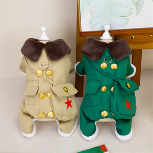 Jaket mantel anjing peliharaan katun mewah OEM/ODM pakaian anak anjing musim dingin rompi Jeans tebal untuk anjing kecil hangat dan modis - Product Image 2