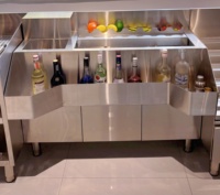 Armoire à cocktails en acier inoxydable de qualité commerciale, design moderne, personnalisable, comptoir multifonctionnel, table de préparation pour la restauration aéroportuaire
