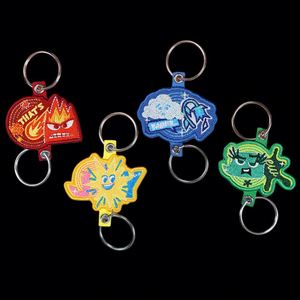 Porte-clés en alliage de zinc 3D personnalisé brodé, écologique, de haute qualité, nouveau produit, avec logo chat, chien, fruit, cochon, cadeau promotionnel en gros - Product Image 3