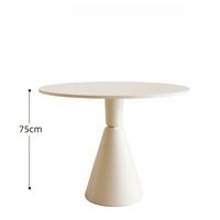 Table à Manger en Ardoise Style Crème Moderne en Bois Massif, Table Basse de Loisirs pour Petit Appartement de Luxe Léger, Meuble de Réception de Bar pour la Maison