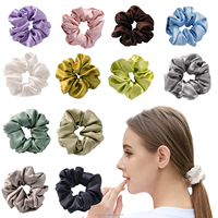 Vente en gros de chouchous pour cheveux pour femmes Aisiyu 100% soie de mûrier, couleur unie, 30 mm, logo personnalisé, écologiques et durables