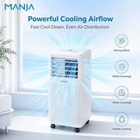Climatiseur mobile 7000 BTU à économie d'énergie avec télécommande, 9000 BTU, 0,75 tonne, 1P, portable avec roulettes, déflecteur de vent quadridirectionnel