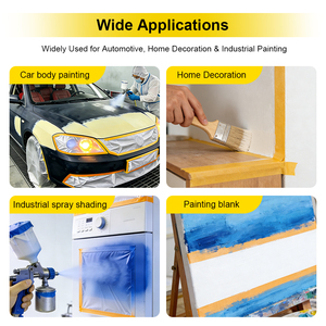 Ruban <span class=keywords><strong>de</strong></span> <span class=keywords><strong>peintre</strong></span> en papier crépon jaune <span class=keywords><strong>de</strong></span> qualité professionnelle UJANG, facile à déchirer et à retirer proprement, pour la finition des murs, du bois et des meubles - Product Image 5