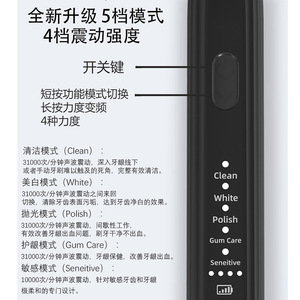 Brosse à dents électrique sonique pour adultes, étudiants, appareils dentaires, redressement des dents avec tête de brosse interdentaire, utilisation en couple, chargement de type C - Product Image 1