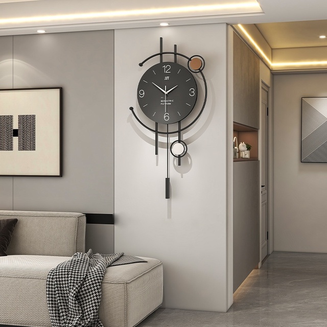 Luxury Modern Minimalist Wall Clock for Living Room High-End Quartz Single Face Punch-Free Silent Home Decorative Clock