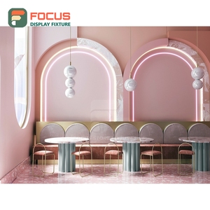 Comptoir de service autoportant pour café avec étagère vitrée, zone pour couvercles de tasses et condiments, comptoir commercial pour café - Product Image 6