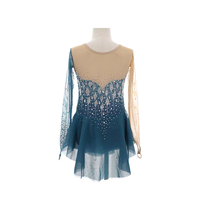Robe de justaucorps pour filles, patinage artistique, roller, danse, ballet, costume de danse pour compétition de patinage artistique, strass