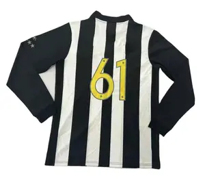 Factory Custom Black and White Referee Jersey Football Wear Soccer Jersey Rugby Shirt