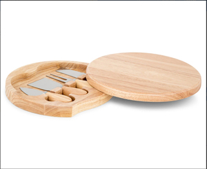 Nhà bếp 5-mảnh pho mát dao & Hội Đồng Quản trị thiết lập kháng khuẩn, chống gỉ rubberwood thép không gỉ - Product Image 2