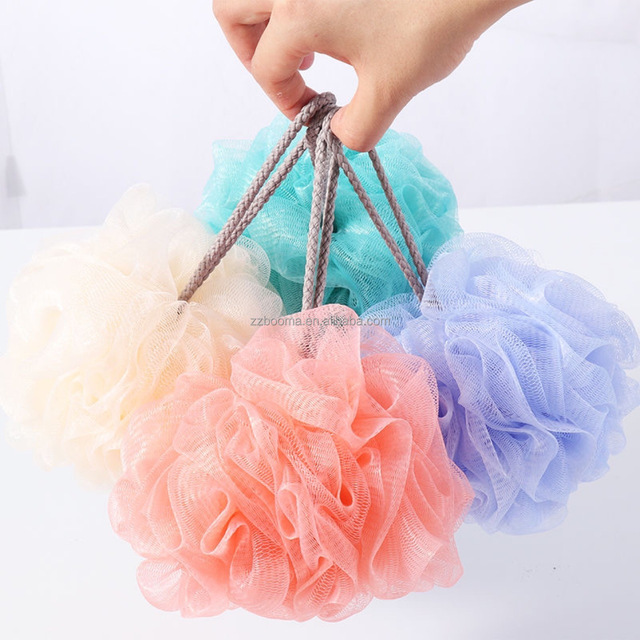 Double Color Soft Bath Puff Wholesale Eco-friendly Bath Sponge PE Mesh Shower Puffs