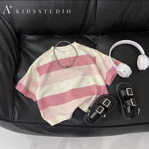 <span class=keywords><strong>Ensemble</strong></span> Fille Été 2026 Nouveau T-shirt <span class=keywords><strong>Rose</strong></span> Rayé et Short en Jean – <span class=keywords><strong>Ensemble</strong></span> Deux Pièces pour Vêtements Enfants Commerce International - Product Image 2
