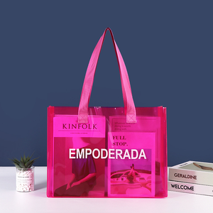 Sac de plage d'été personnalisé avec logo couleur tendance, sac de shopping à fermeture à boucle, poignée en nylon, sac extérieur en PVC holographique - Product Image 3