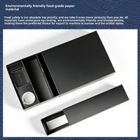 Boîte à emporter haut de gamme pour cuisine japonaise, type tiroir avec compartiments à sauce, en carton blanc de qualité alimentaire, jetable, pour pique-nique et sushis, avec couvercle coulissant
