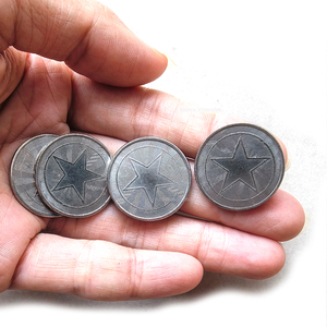 500 piezas de fichas metálicas de 25mm con forma de estrella pentagrama, resistentes al óxido, para máquinas de garras, máquinas expendedoras, máquinas de lavado de coches y máquinas recreativas - Product Image 2