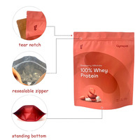 Suppléments pour le sport personnalisés 250g 500g 1kg emballage en poudre de protéine de lactosérum sacs en feuille d'aluminium Doypack Ziplock