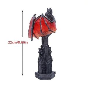 Lampe de bureau gothique en forme d'aile de chauve-souris, statue de chauve-souris en résine pour Halloween, décorations de fête, décoration de bureau - Product Image 6