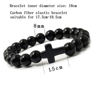KOMI-Bracelet de Bijoux Religieux en <span class=keywords><strong>Pierre</strong></span> <span class=keywords><strong>Volcanique</strong></span>, Bracelet de Perles de Turquoise Multicolore, Croix, Yoga, Bouddha, Cadeau - Product Image 5