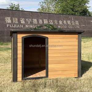 บ้านสุนัขไม้หรูหราทันสมัย ระบายอากาศได้ดี ยี่ห้อ SHUNDA ทำจากไม้เฟอร์ สำหรับสุนัขขนาดกลางและขนาดใหญ่ - Product Image 3
