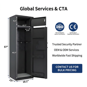 Grand coffre-fort en acier avec intérieur perforé, casier de rangement tactique avec boîte à munitions intégrée pour la sécurité à domicile et au bureau - Product Image 2