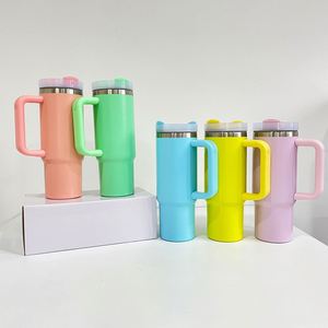 Custom LogoBlank Sublimation Macaron 30oz Tumbler <b>Thermos</b> <b>Bottle</b> Cup With Handle - Product Image 1