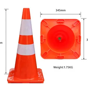 High Quality 30cm Flashing Collapsible Traffic Cones Durable Rubber PVC Highway Cones Low Priced 70cm Tall Orange Traffic Cone